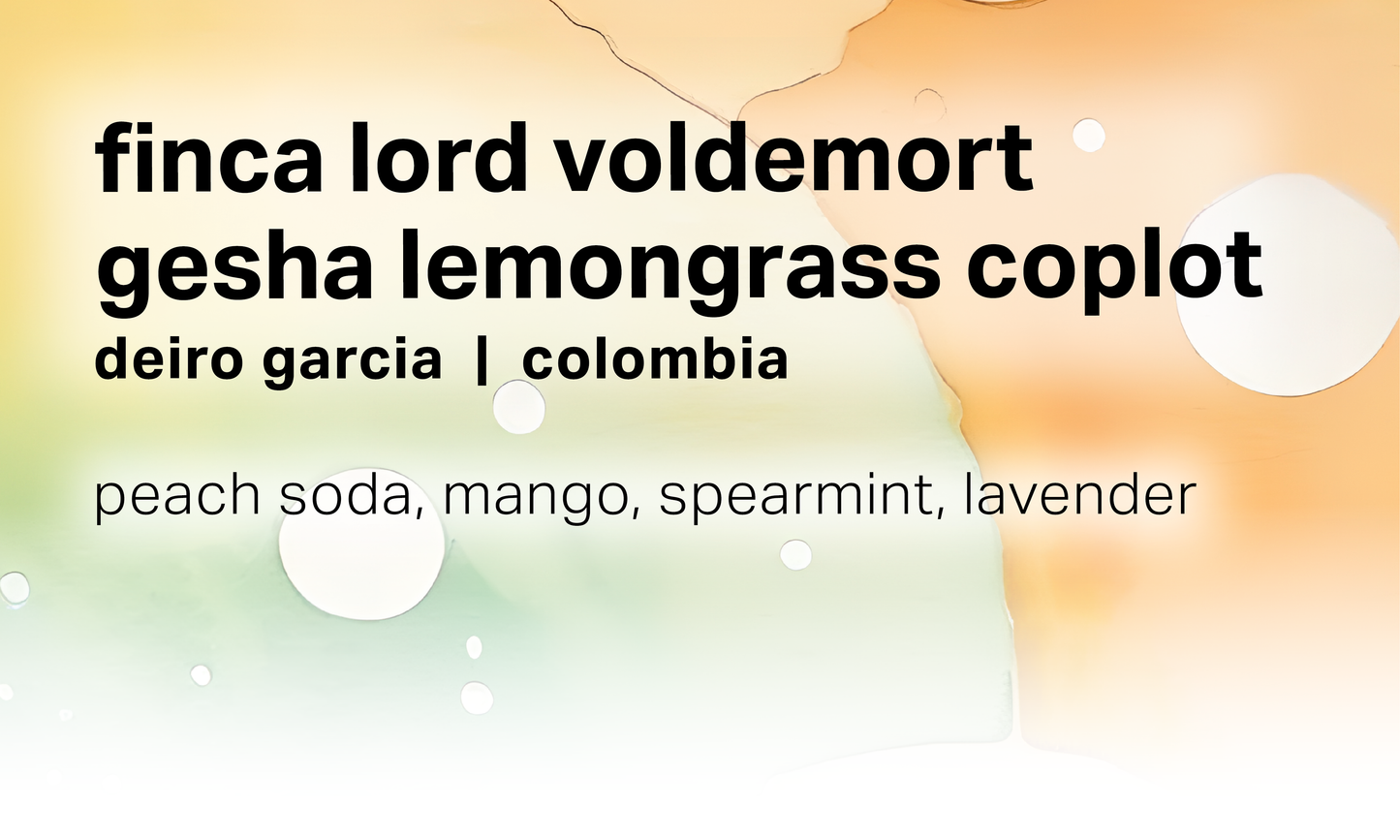 Deiro Garcia Finca Lord Voldemort - Gesha Lemongrass Coplot - Colombia
