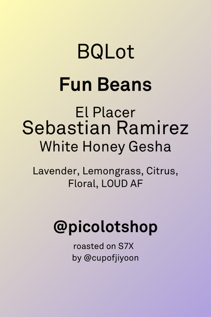 Sebastian Ramirez El Placer - CM White Honey + Yeast Gesha - Colombia - Brian Quan Collab