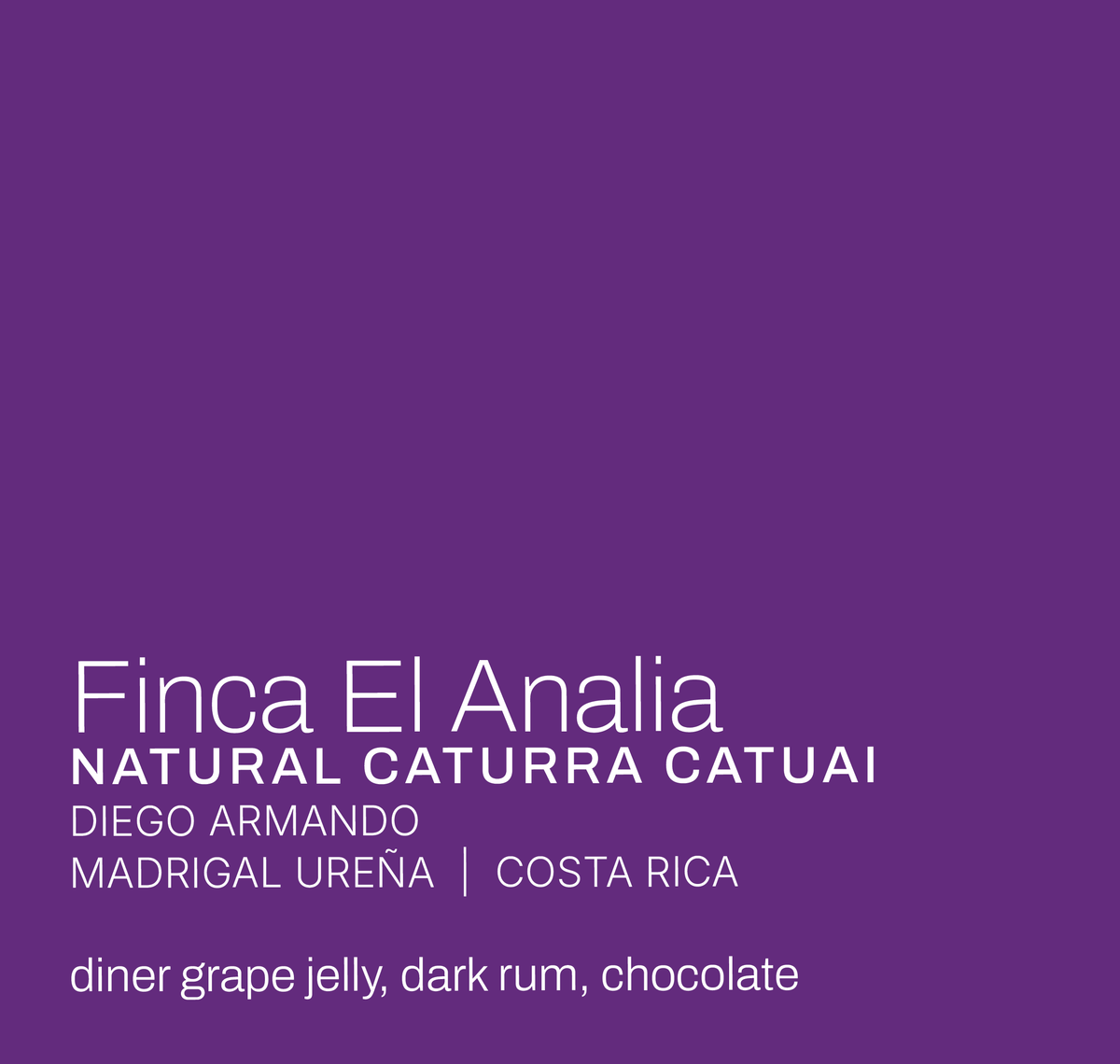 Finca El Analia - Diego Armando Madrigal Ureña - Natural Caturra Catuai - Costa Rica