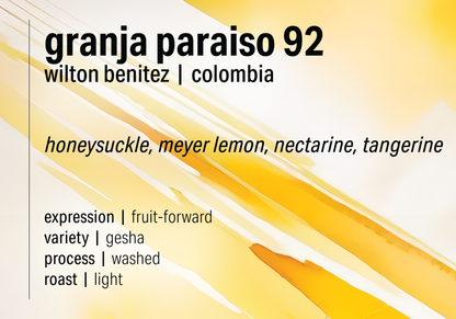 Granja Paraíso 92 - Washed Gesha - Colombia