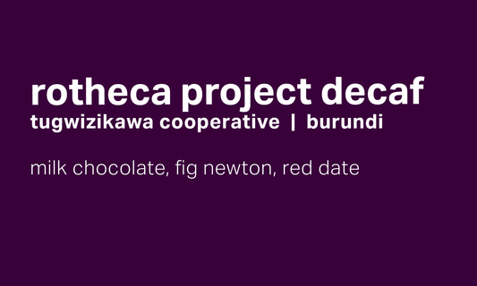 Rotheca Project Tugwizikawa Cooperative - Natural Swiss Water Decaf Red Bourbon - Burundi